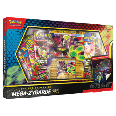 Coffret Premium Pokémon Méga-Zygarde-ex FR scellé avec cartes promo et boosters Pokémon