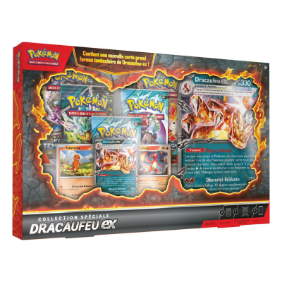 Coffret Collection Spéciale Pokémon Dracaufeu-ex FR avec cartes promo exclusives et boosters Pokémon