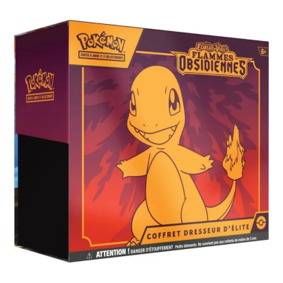 ETB Pokémon EV3 Flammes Obsidiennes FR avec 9 boosters et carte promo Salamèche