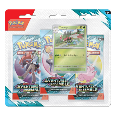 Tripack Pokémon EV9 Aventures Ensemble FR avec 3 boosters et carte promo